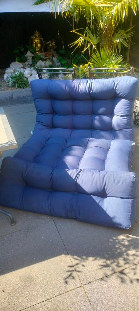 2x blauwe loungekussens inclusief 2x pallets, Ophalen of Verzenden