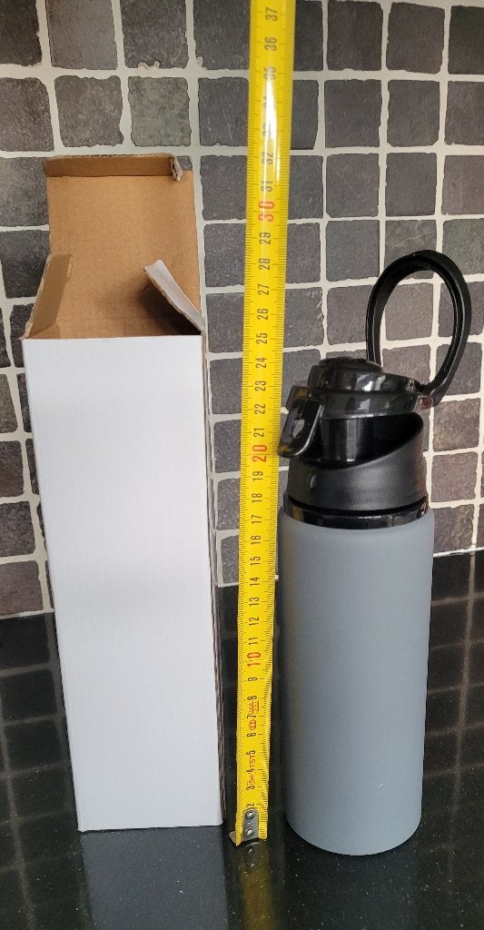 Waterfles, Aluminium drinkfles 0,7L, grijs met vasthoudring, Ophalen of Verzenden, Nieuw
