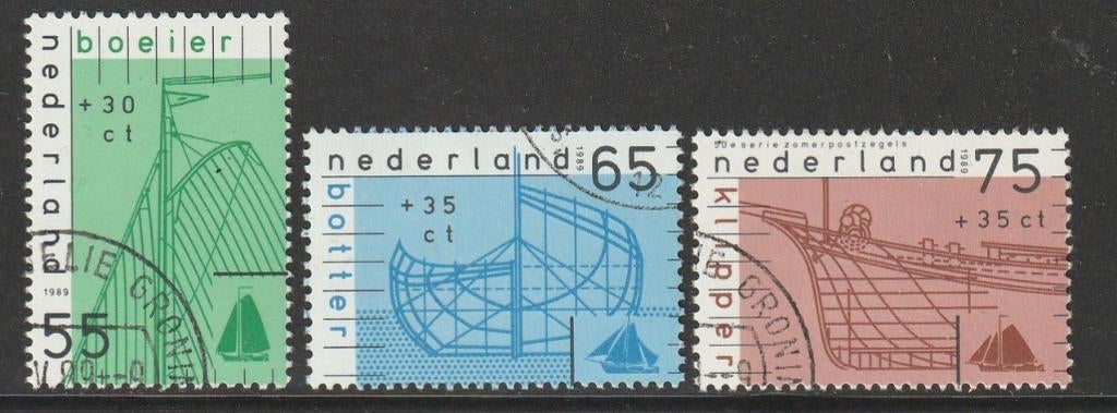 Nederland 1989 1424/1426 Zomer, Boten, Gest, Verzenden, Na 1940, Gestempeld