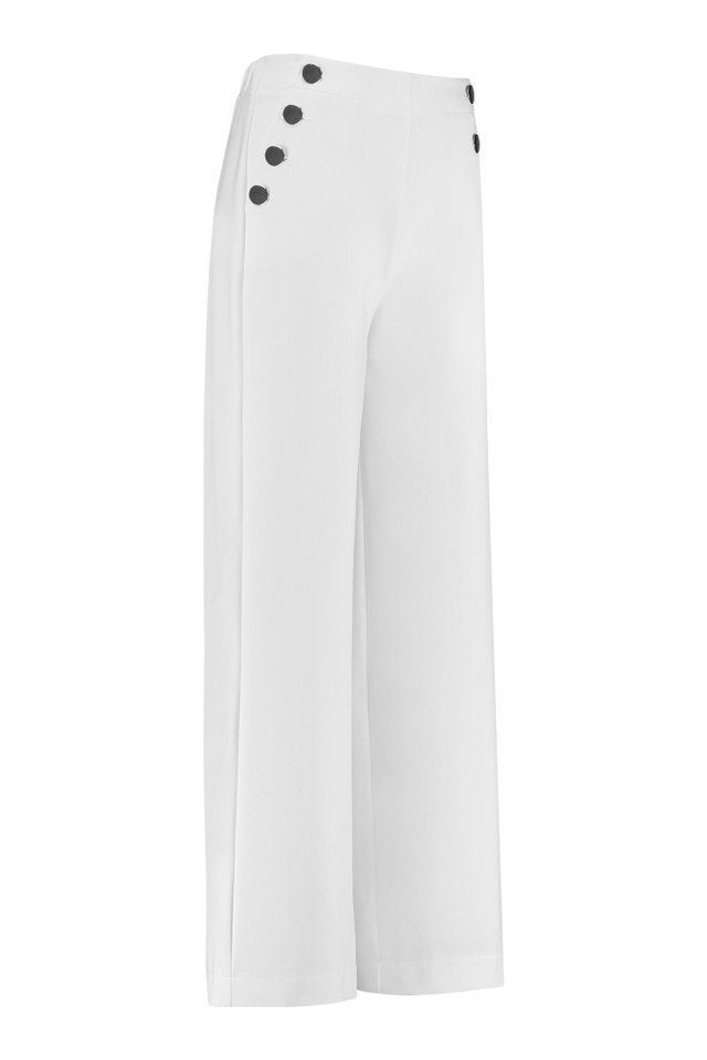 Studio anneloes bonded wide leg trousers, Wit, Maat 42/44 (L), Nieuw, Ophalen of Verzenden