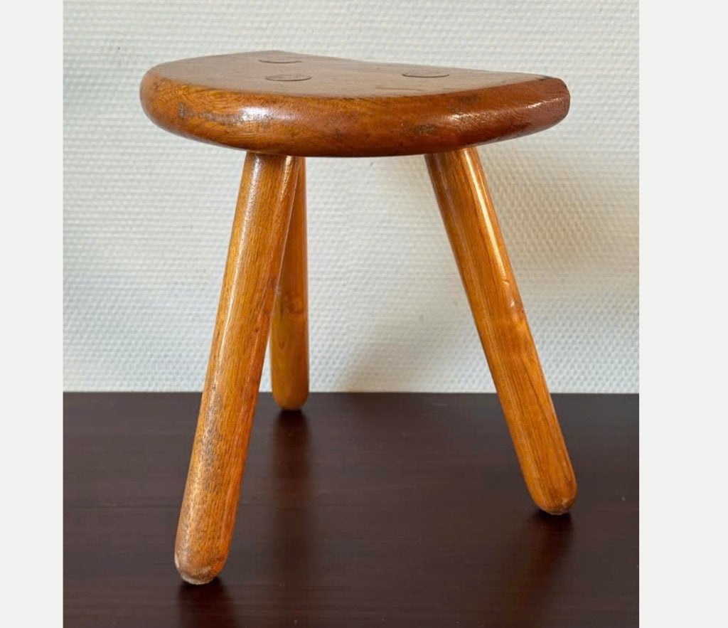 Vintage Houten Melkkrukje, Bijzetttafel, Plantentafeltje, Ophalen of Verzenden, Gebruikt, Hout
