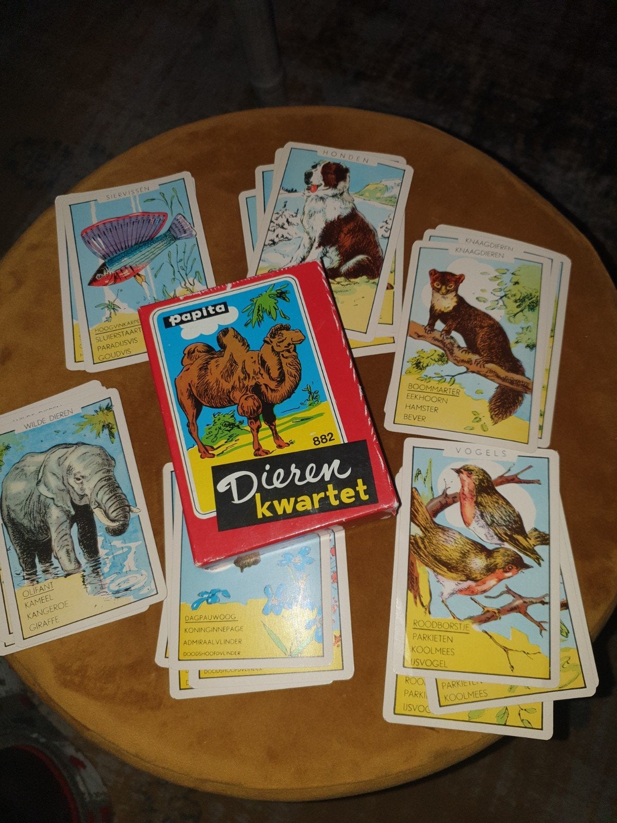 Vintage Papita Dieren Kwartet Kaartspel - Compleet, Ophalen of Verzenden, Gebruikt