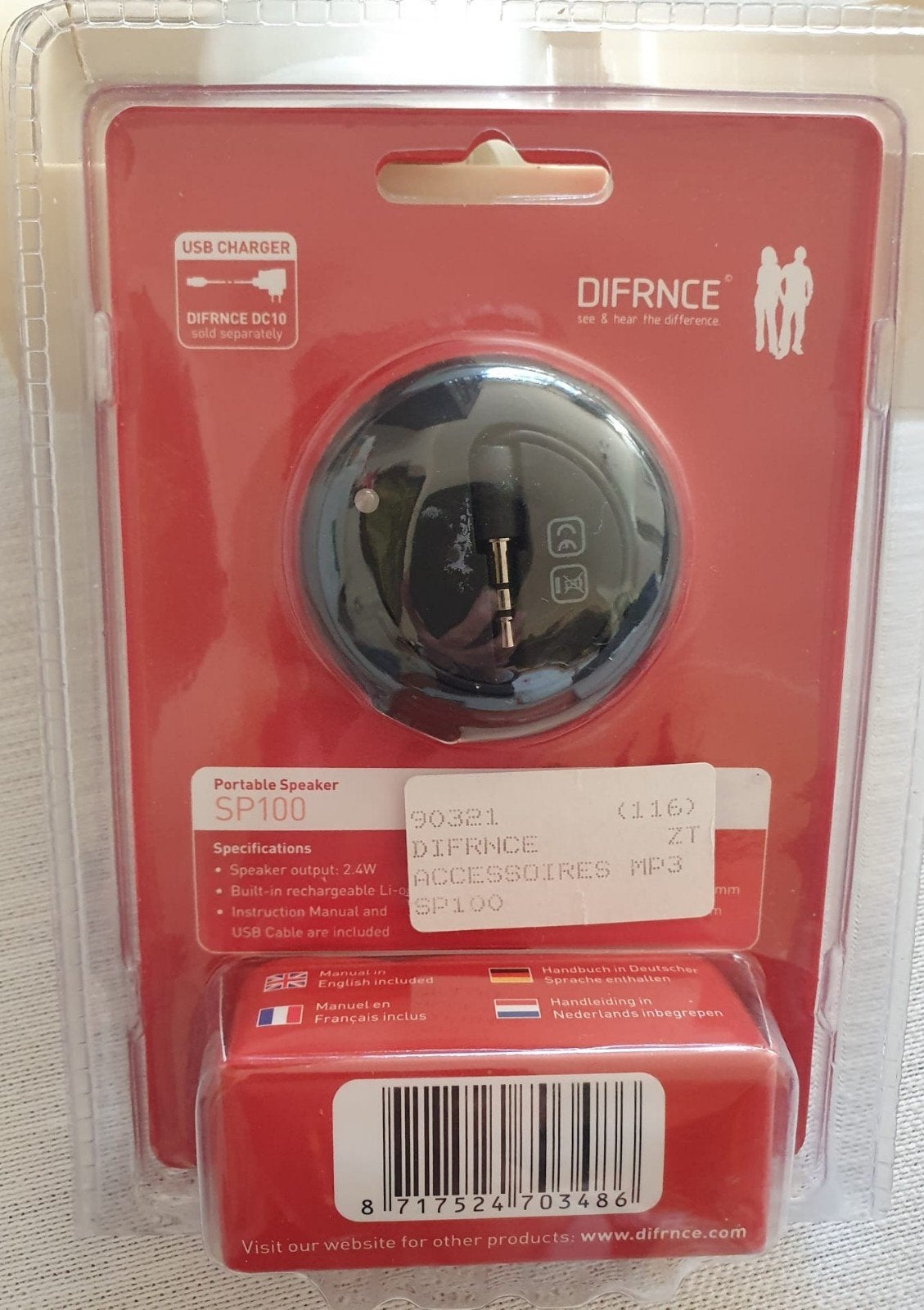 DIFRNCE SP100 Draagbare Speaker - Compact en Krachtig, Audio, Tv en Foto, Luidsprekers, Nieuw, Draagbare speaker, Minder dan 60 watt