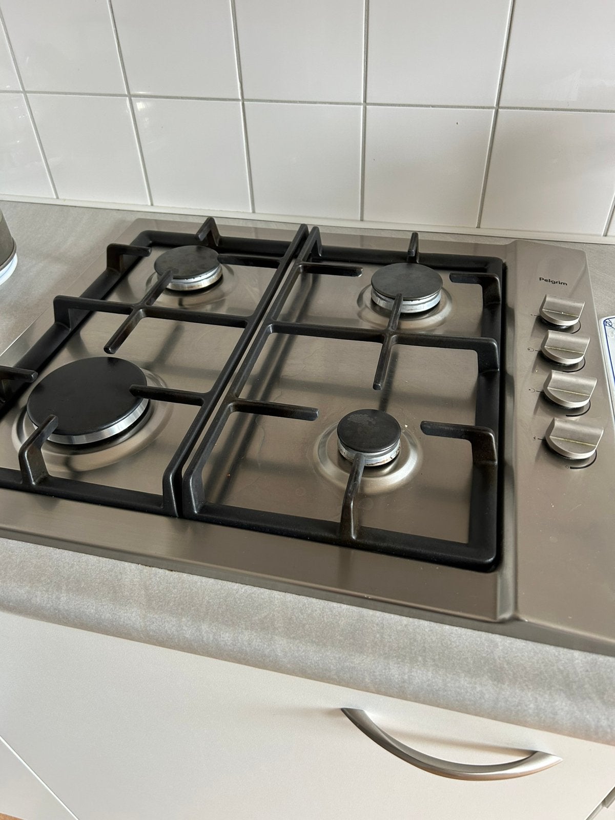 Pelgrim 4 pits gaskookplaat 60 cm, Ophalen, Minder dan 85 cm, 4 kookzones, Zo goed als nieuw