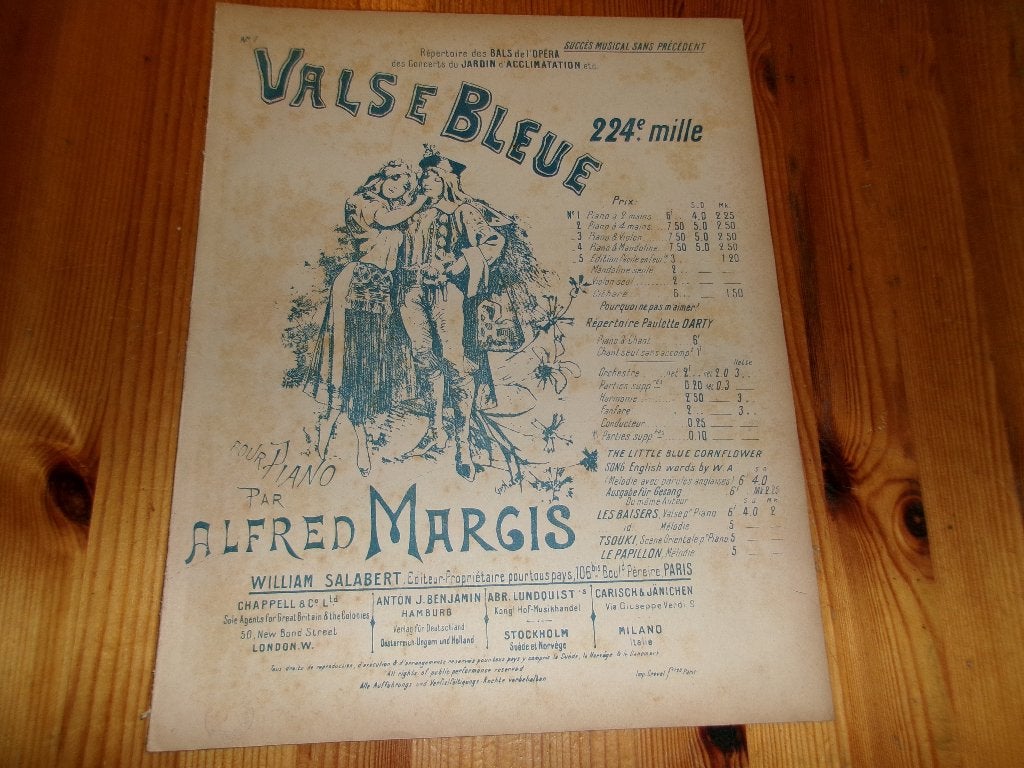 Valse bleue - alfred margis, Gebruikt, Ophalen of Verzenden, Artiest of Componist, Piano