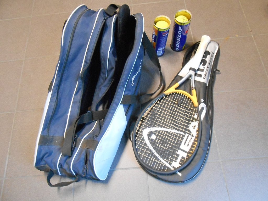 Tennis racket en tas, Sport en Fitness, Tennis, Ophalen, Gebruikt, Racket, Head
