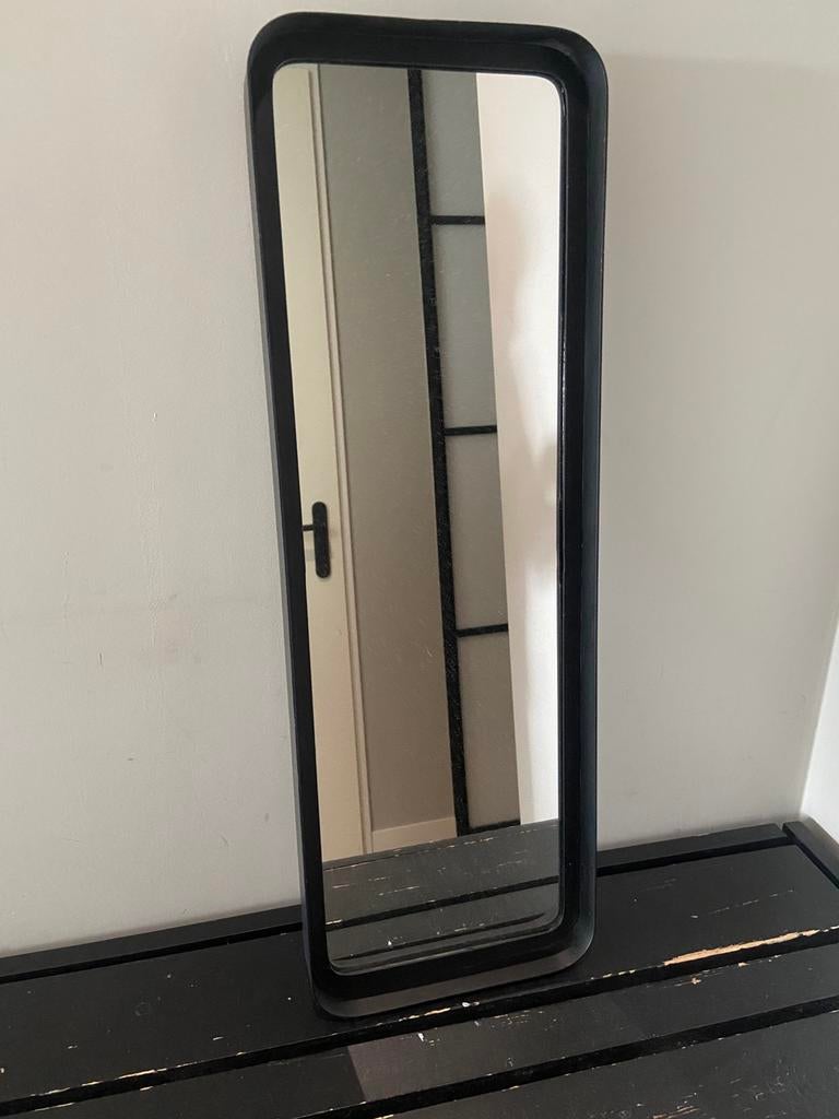 Industriële spiegel zwart, Huis en Inrichting, Woonaccessoires | Spiegels, Minder dan 50 cm, Ophalen of Verzenden, Zo goed als nieuw
