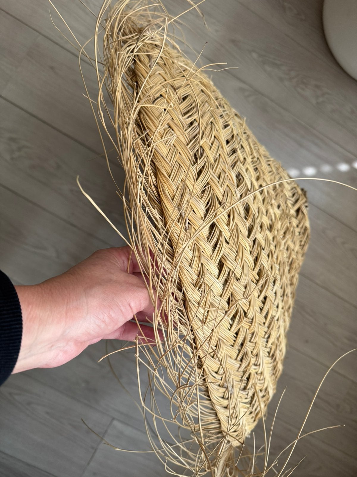 Grote lampenkap van zeegras, Ophalen, Zo goed als nieuw, Rond