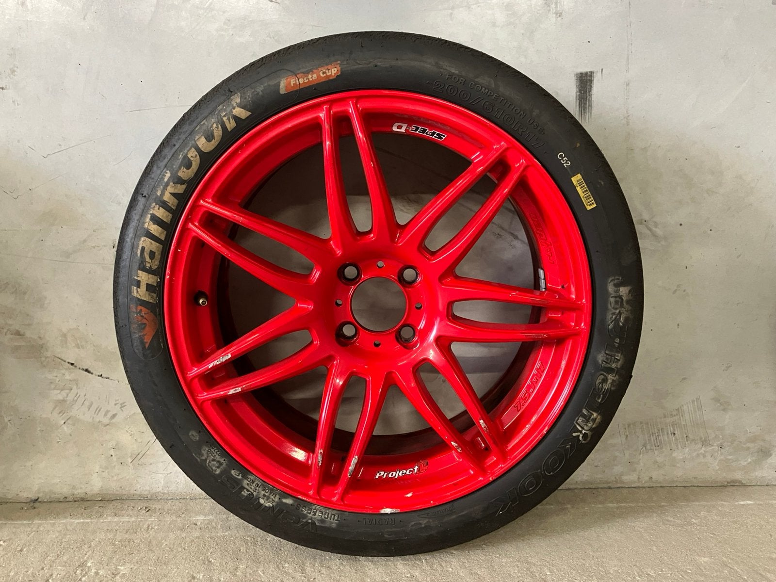 Lenso Project-D Spec-D 17” velgen + Hankook race slicks, Ophalen