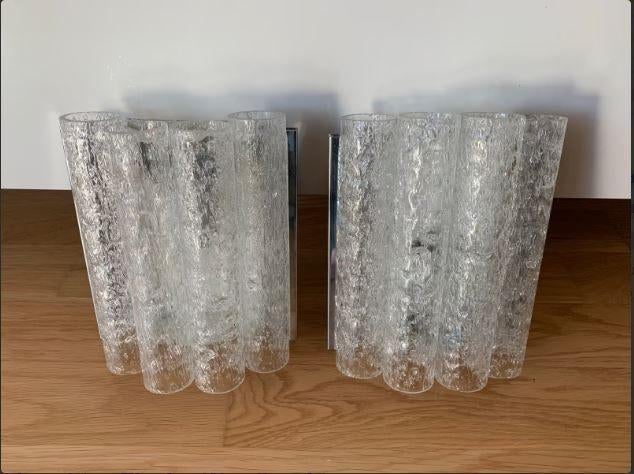 vintage set wandlampen Doria mid-century 60er, Huis en Inrichting, Ophalen, Gebruikt, Glas, Mid-century