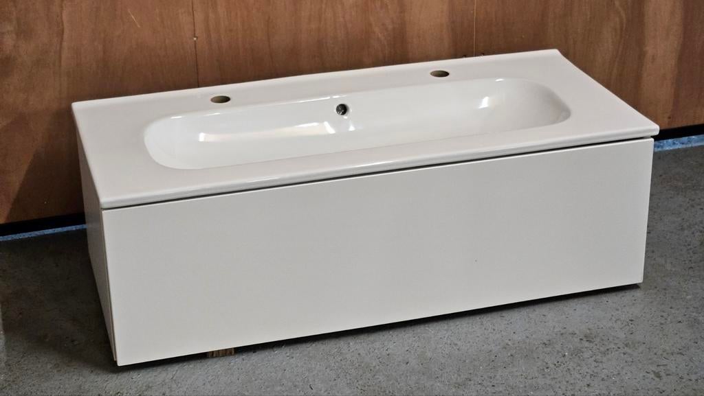 Burgbad badmeubel 100 cm dubbel mat wit NIEUW, Huis en Inrichting, Badkamer | Badkamermeubels, Ophalen, Nieuw, 50 tot 100 cm, Wastafelkast