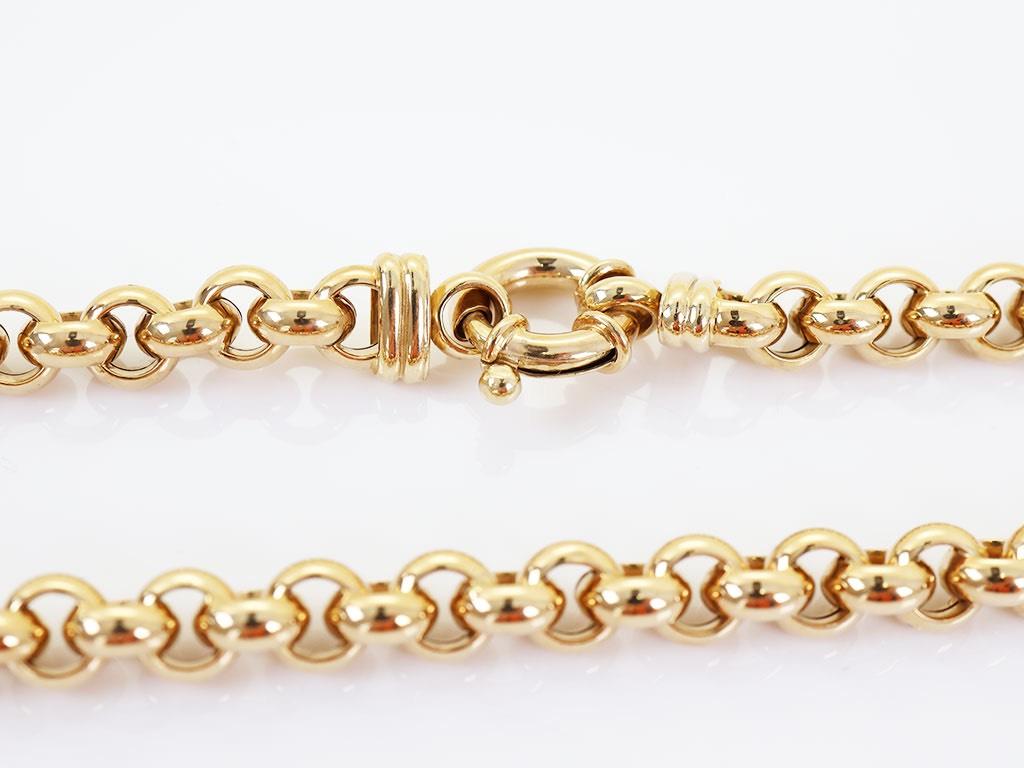 14 Karaat Gouden Jasseron Ketting 47cm, Ophalen of Verzenden, Zo goed als nieuw, Goud, Goud