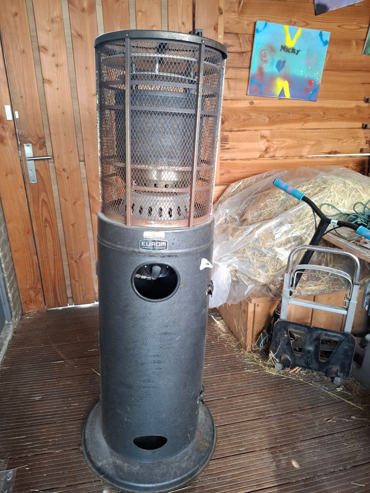 Eurom Terrasverwarmer op gas, verrijdbaar, Tuin en Terras, Ophalen, Gebruikt, Gas, Vloer