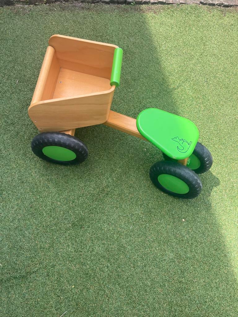 Houten loopvoertuig met bakje - Groen, Ophalen, Gebruikt, Loopvoertuig
