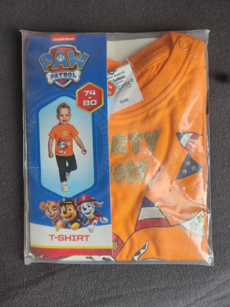 Oranje shirt Paw Patrol 74-80 NIEUW *, Kinderen en Baby's, Babykleding | Maat 74, Ophalen of Verzenden, Nieuw, Jongetje of Meisje