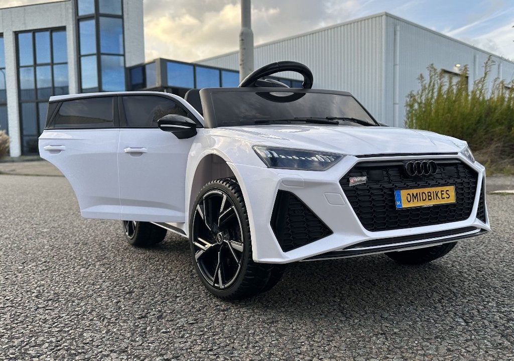 Kinder Auto Audi RS6 12v wit RC - Leder - Rubberband NIEUW, Ophalen of Verzenden, Nieuw, Overige typen