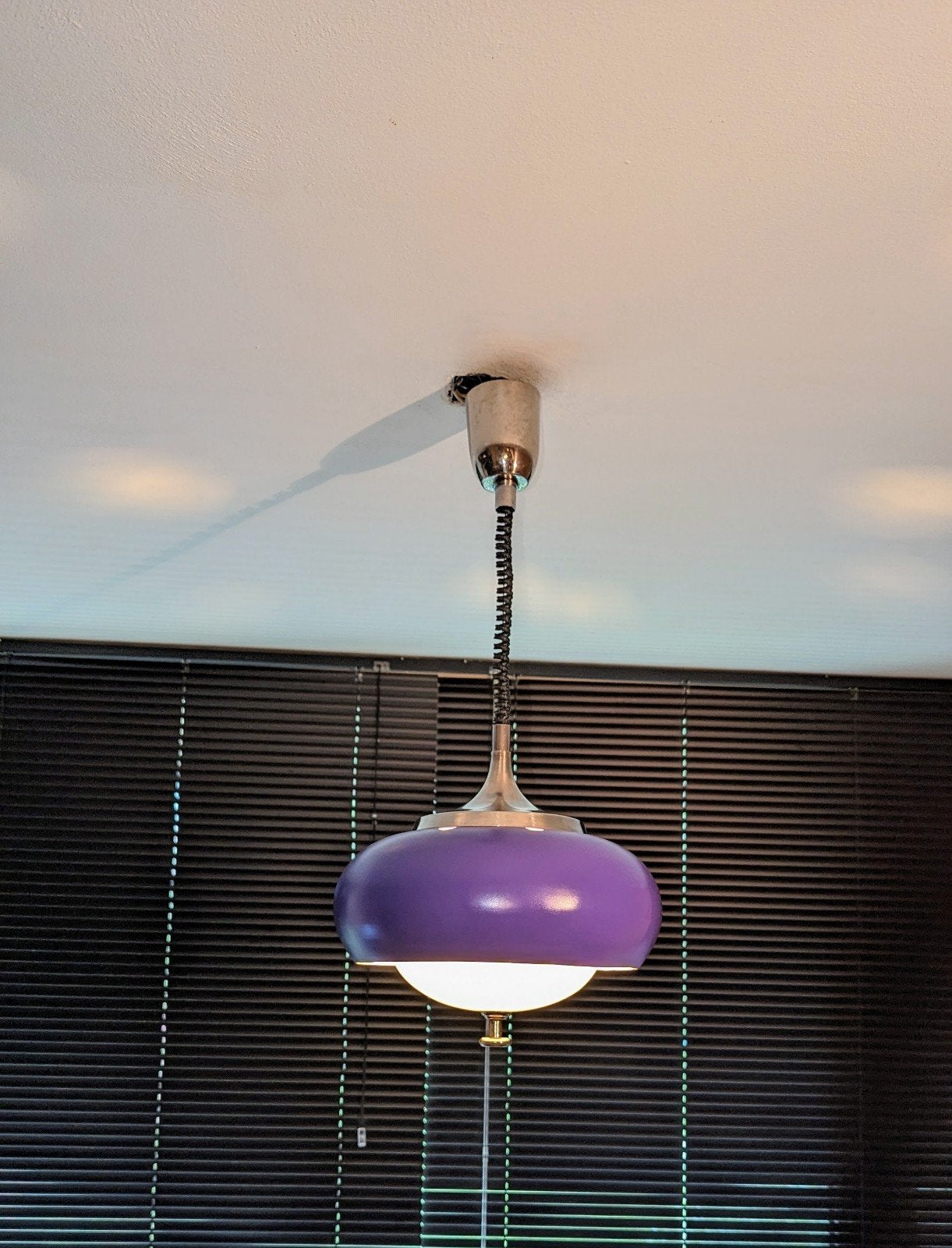 Leuke vintage hanglamp jaren 60s/70s, Ophalen of Verzenden, Gebruikt, Glas, Vintage
