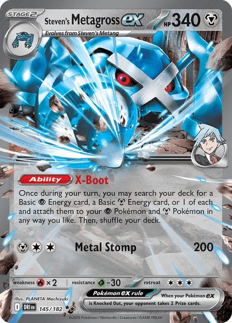 Steven's Metagross EX 145 - Destined Rivals, Ophalen of Verzenden, Nieuw, Losse kaart, Foil