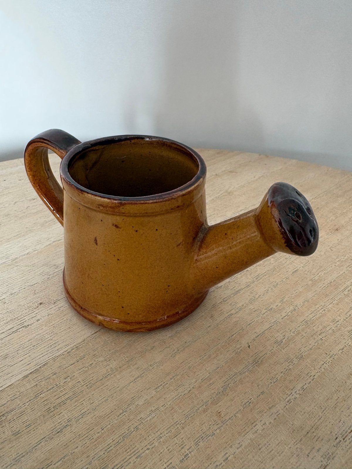 Vintage keramische mini gieter - 12x6 cm, Tuin en Terras, Gieters, Ophalen of Verzenden, Zo goed als nieuw, Overige materialen