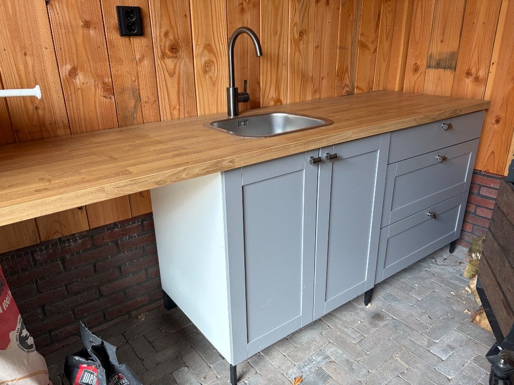 Keukenblok Ikea, Huis en Inrichting, Keuken | Complete keukens, Ophalen, Wit, Enkelwandige keuken, Zo goed als nieuw
