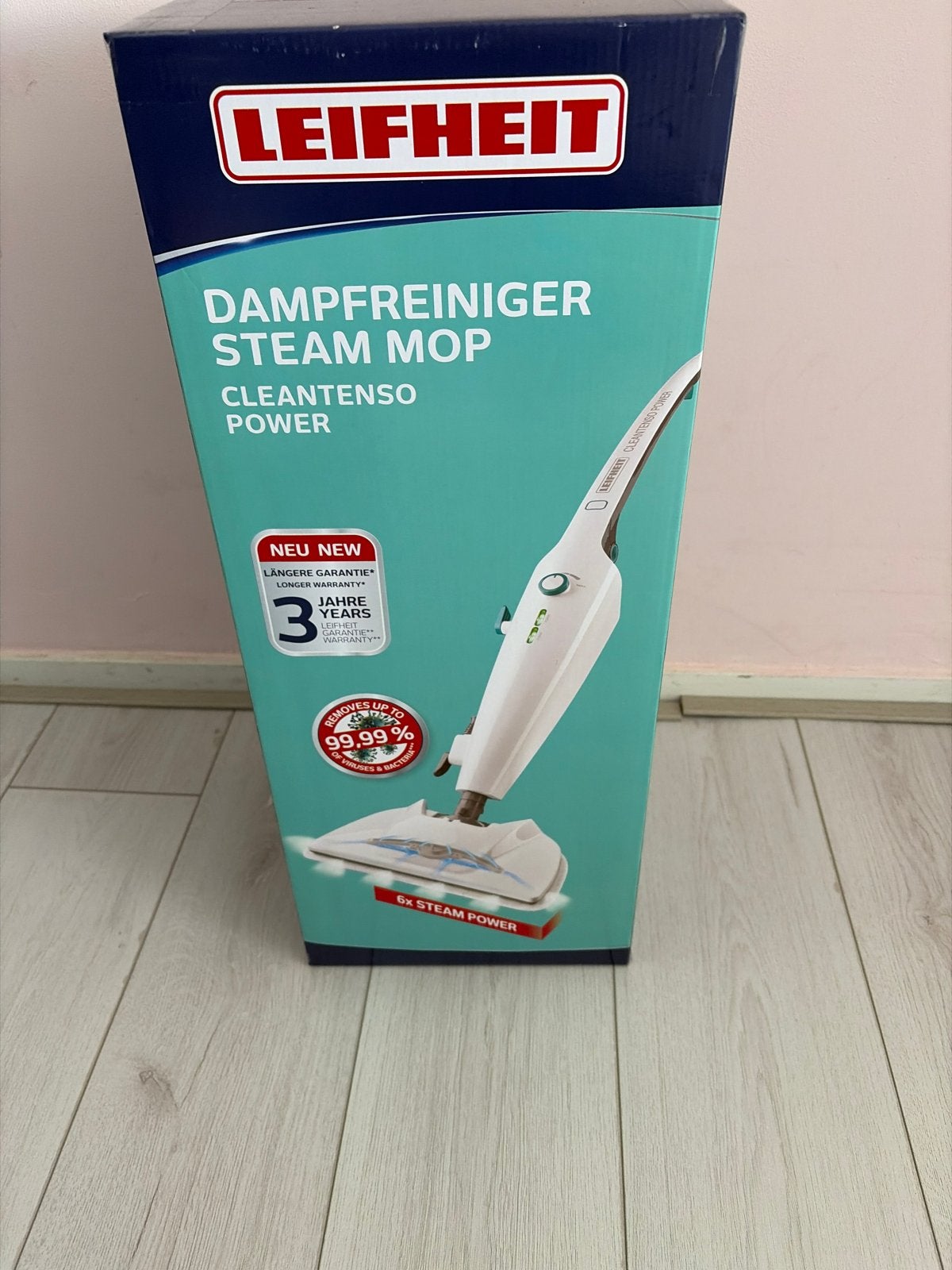 Leifheit Stoommop CleanTenso Power - Nieuw in doos, Witgoed en Apparatuur, Ophalen, Overige merken, Nieuw, Stoomreiniger