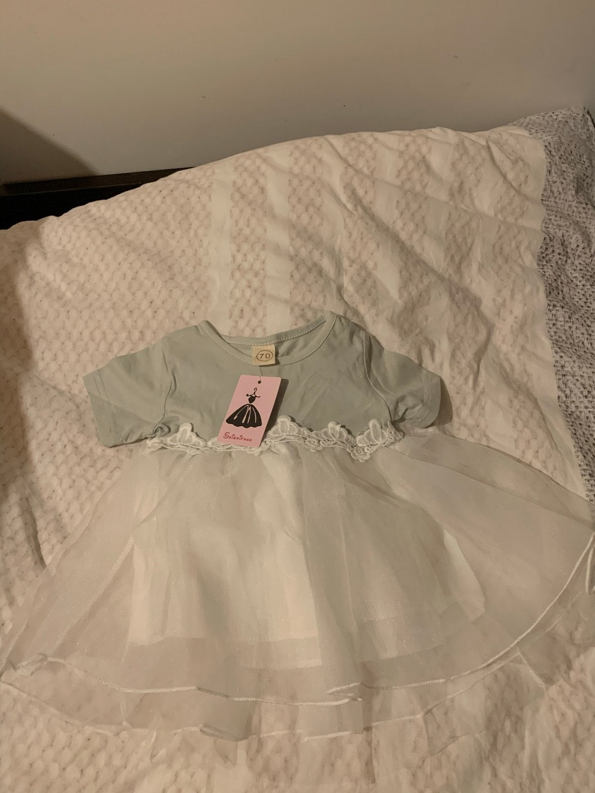 Nieuwe baby jurk met tule en strik - maat 70, Ophalen of Verzenden, Nieuw, Meisje
