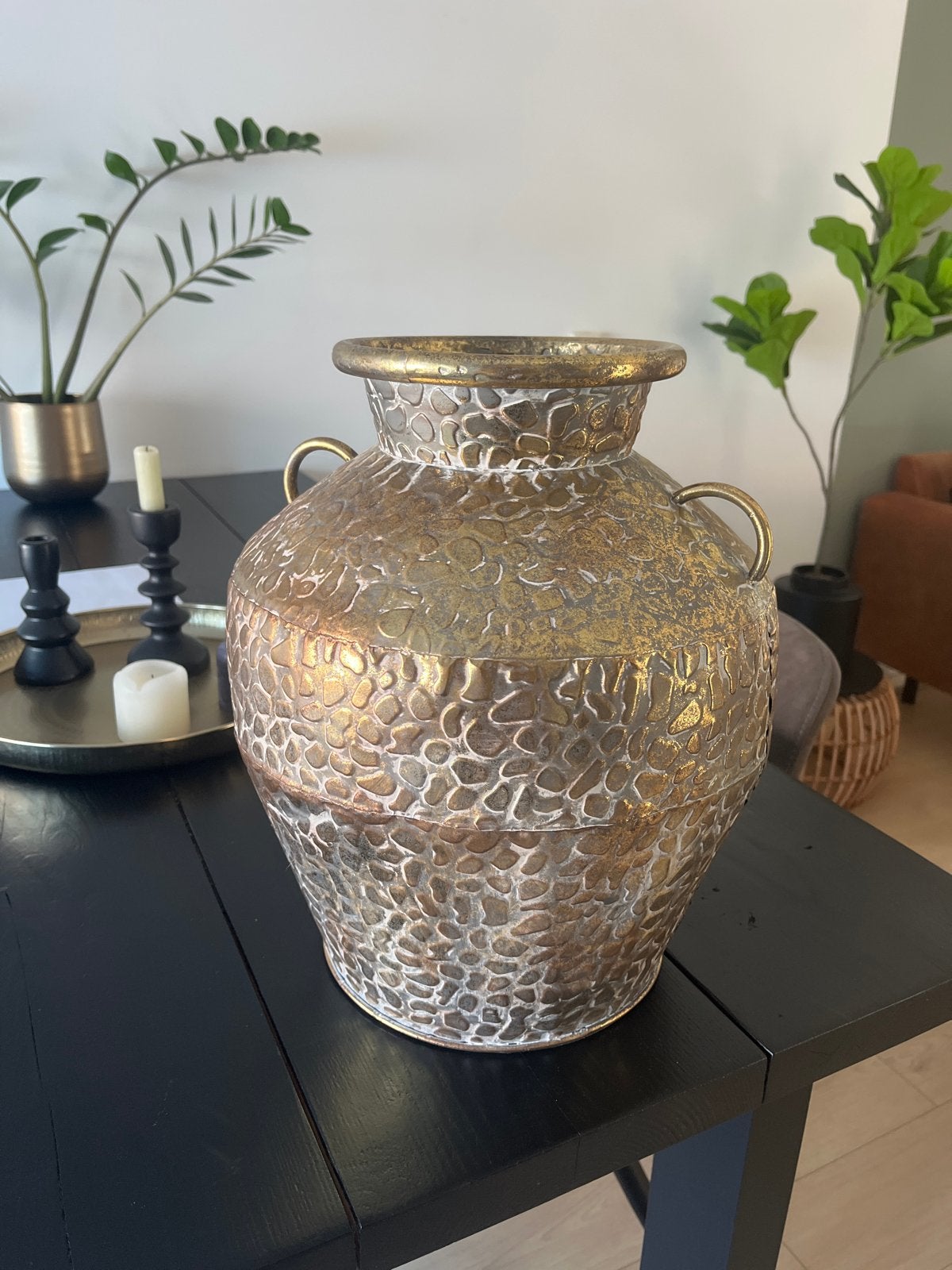 Goudkleurige vaas/pot - Intratuin, Huis en Inrichting, Ophalen of Verzenden