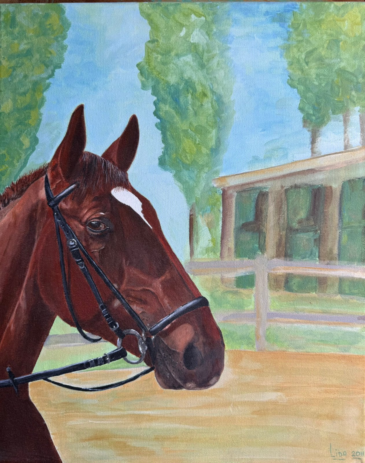 Canvas met paard, Ophalen, Schilderij