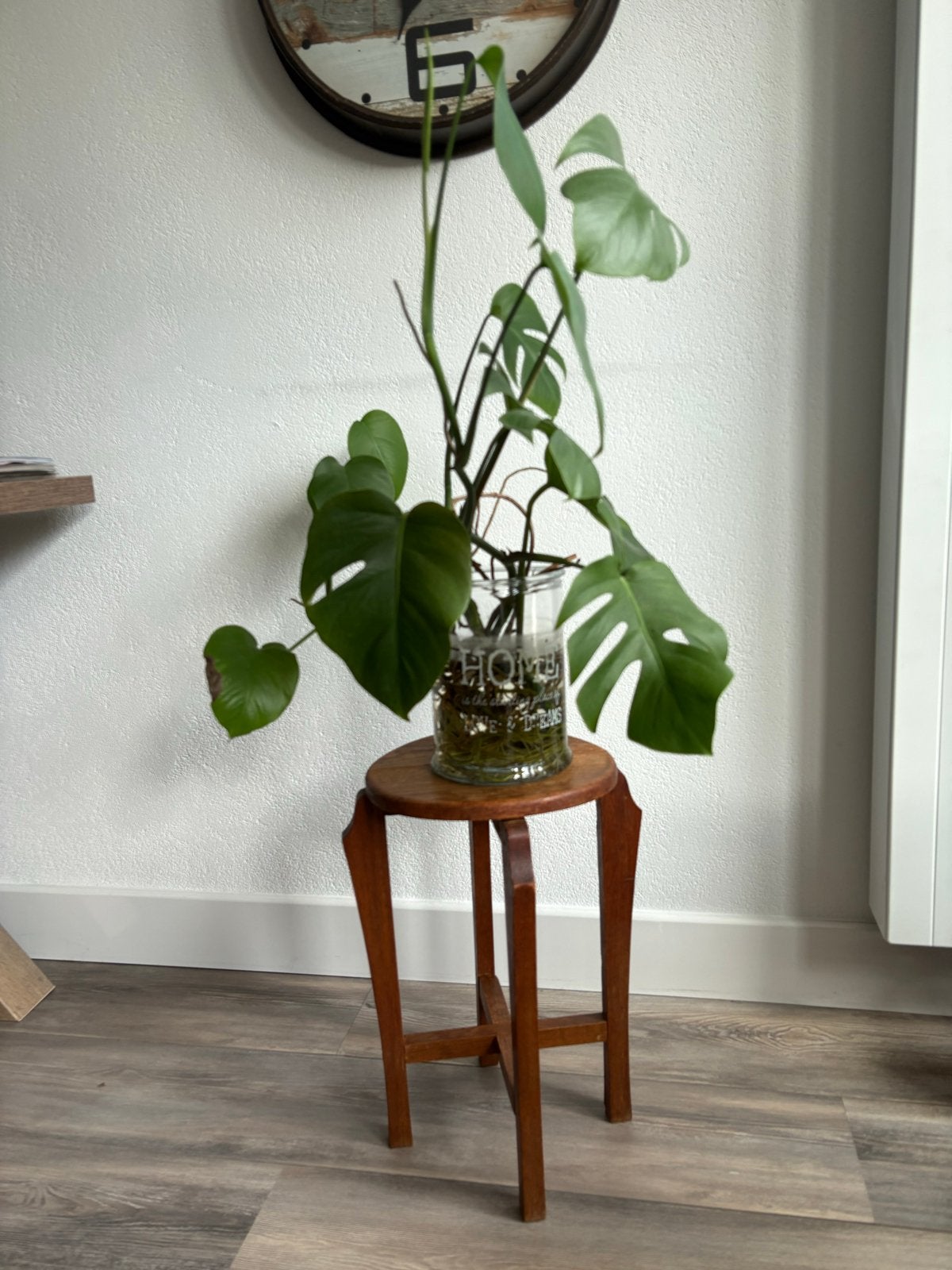 Vintage houten krukje - Perfect voor planten of decoratie, Ophalen, Gebruikt, Hout