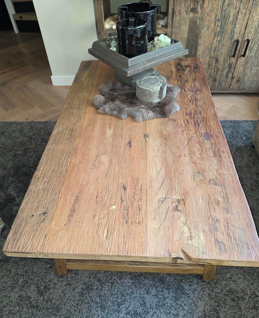 Landelijke salontafel, Ophalen, 100 tot 150 cm, 50 tot 100 cm, Zo goed als nieuw