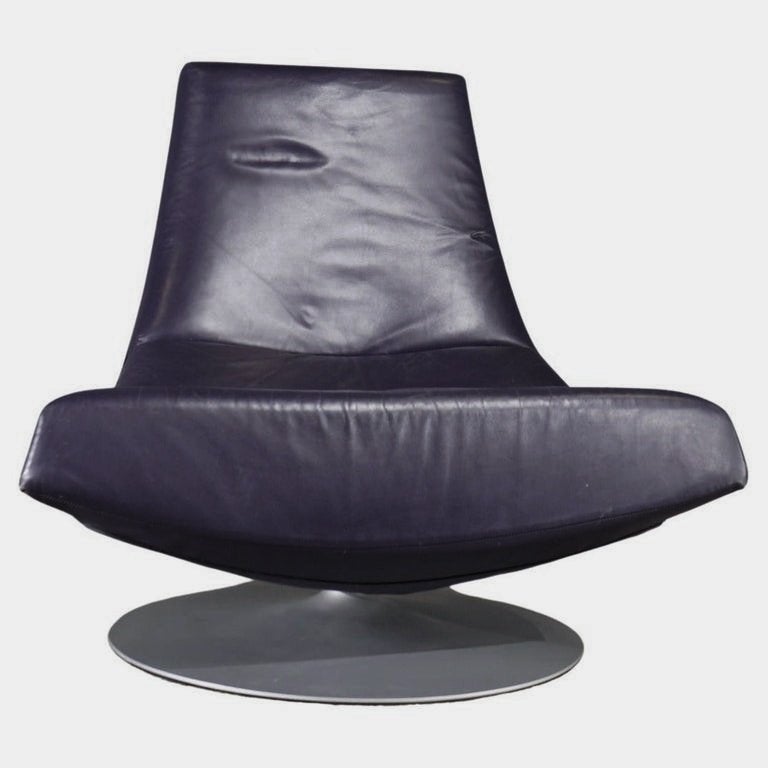 Montis 'Olivier' fauteuil op draaipoot, leer, Huis en Inrichting, Fauteuils, Ophalen, Gebruikt, 75 tot 100 cm, Modern