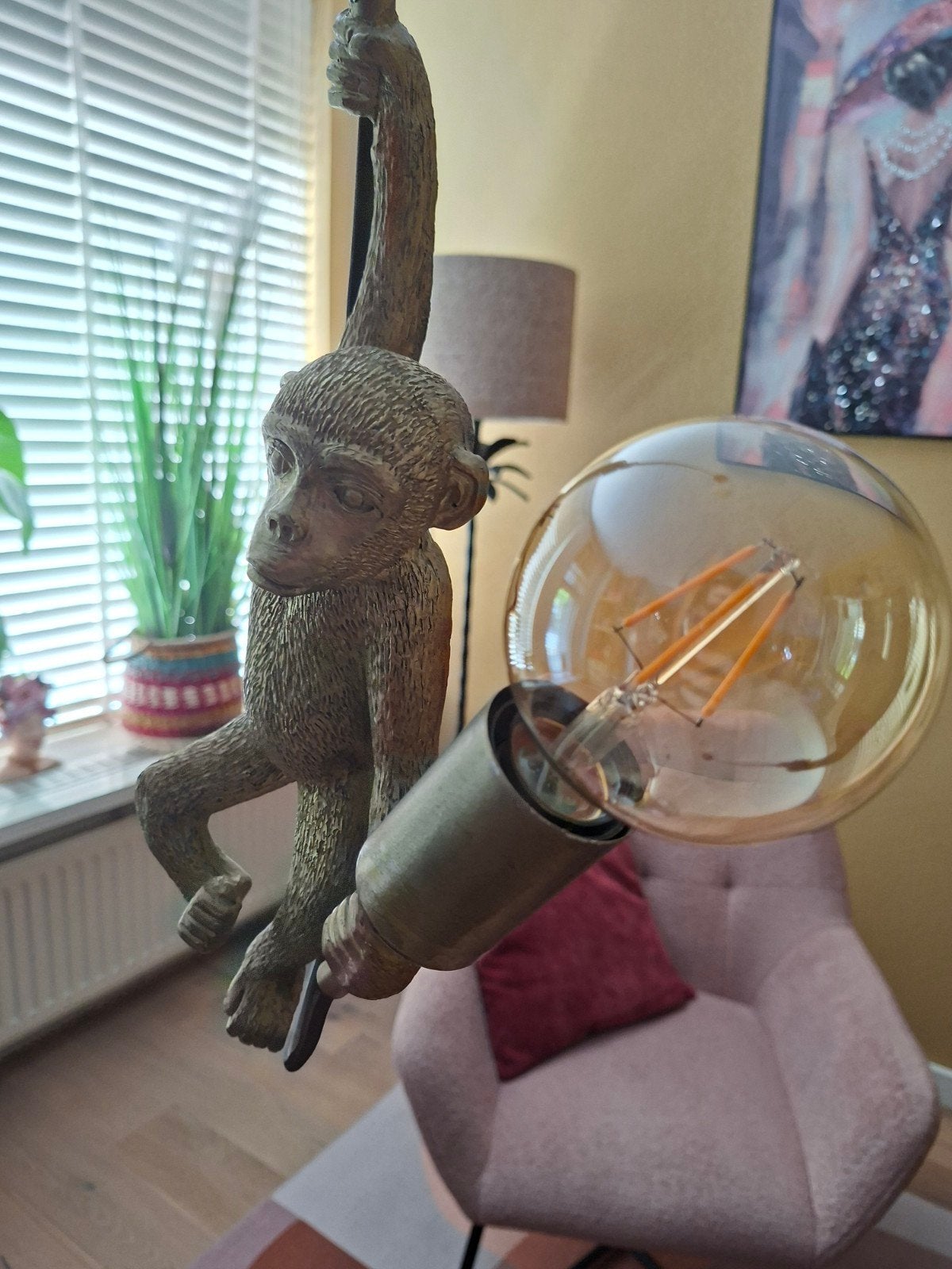 Hanglamp aap, Ophalen, Zo goed als nieuw, Urban jungle, Overige materialen