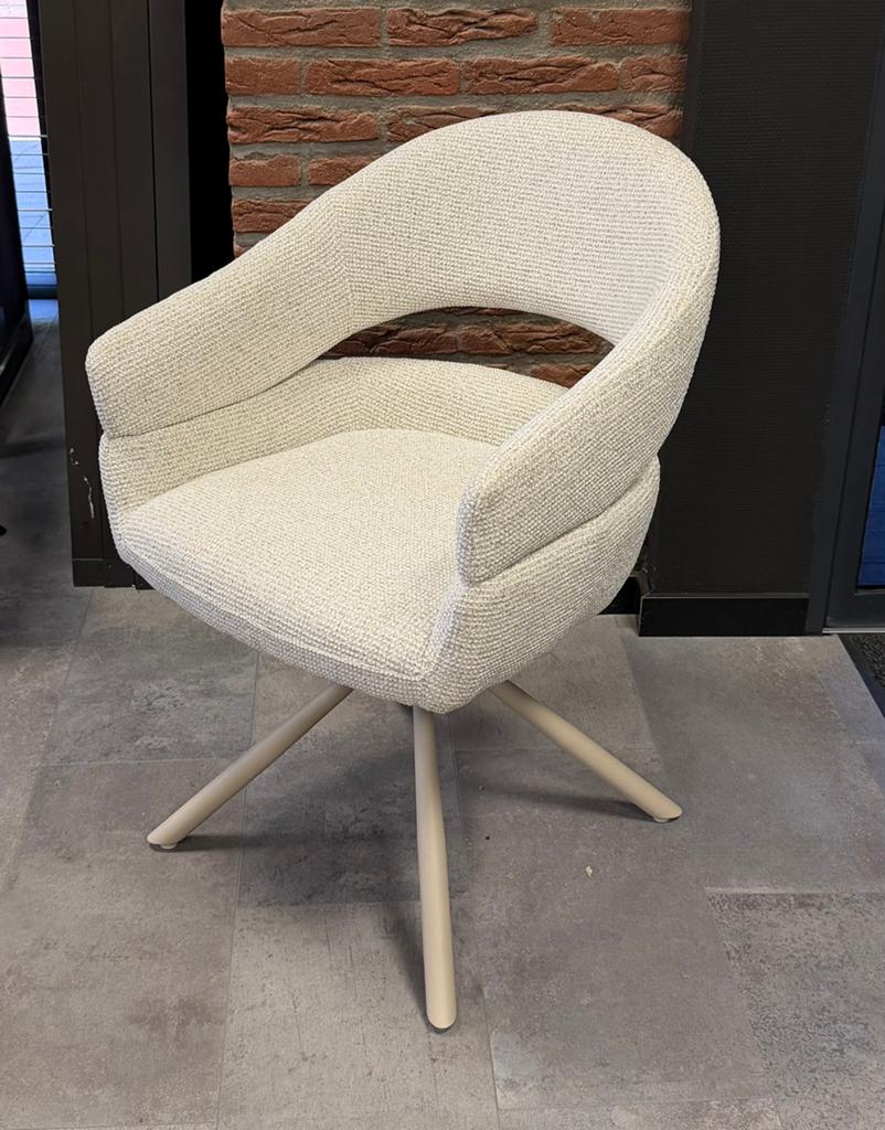 Draaibare Eetkamerstoelen met armleuning Flik Beige / Taupe, Huis en Inrichting, Stoelen, Overige kleuren, Nieuw, Ophalen of Verzenden