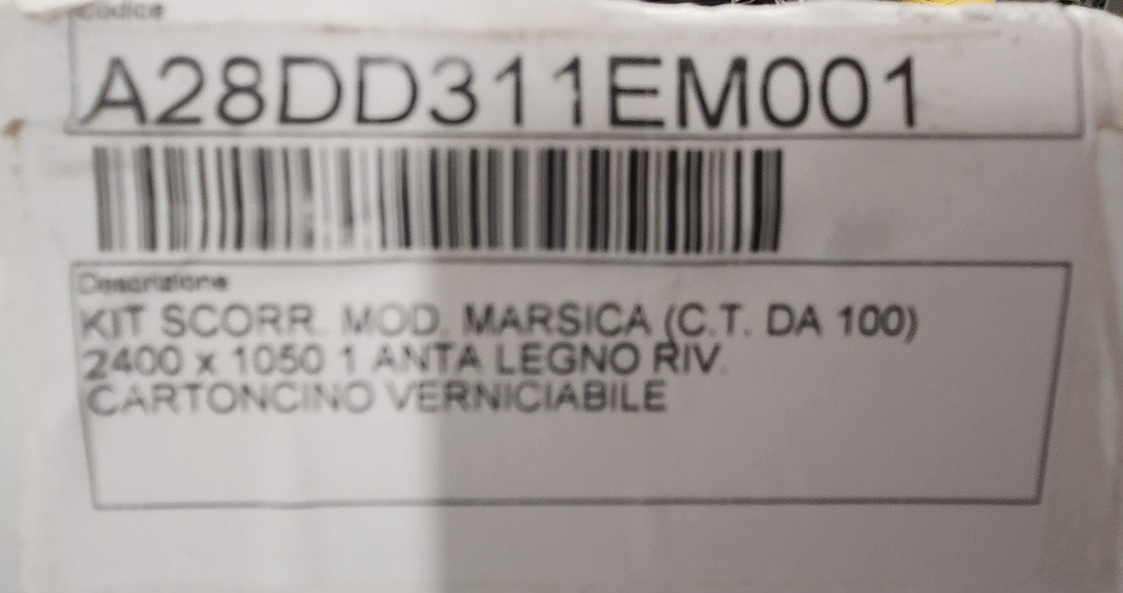 Schuifdeursysteem Marsica met deur, Ophalen, 80 tot 100 cm, Binnendeur, Nieuw