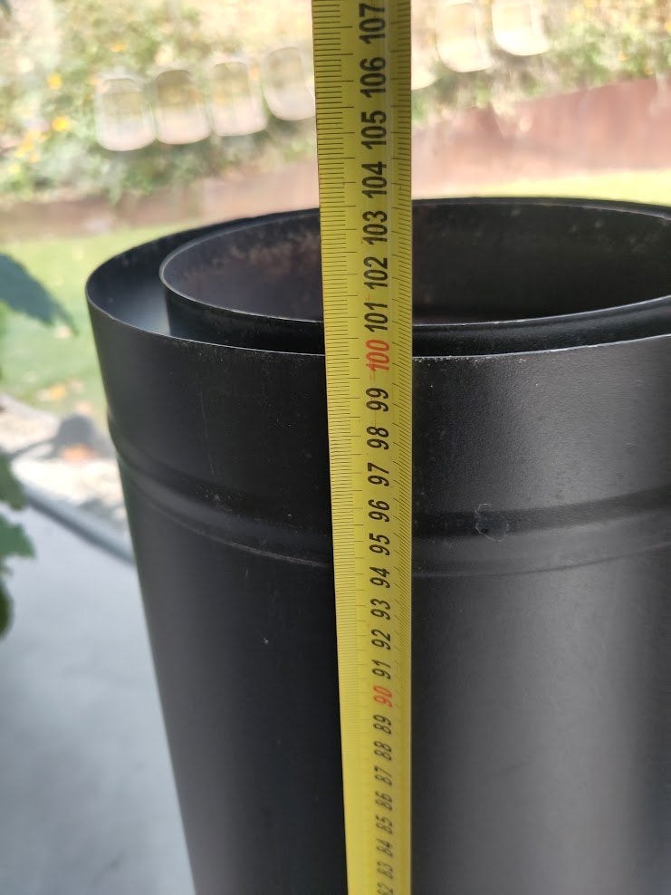 Kachelpijp 1m Ø 200/250mm Dubbelwandig geïsoleerd matzwart, Houtkachel, Ophalen of Verzenden, Zo goed als nieuw, Vrijstaand