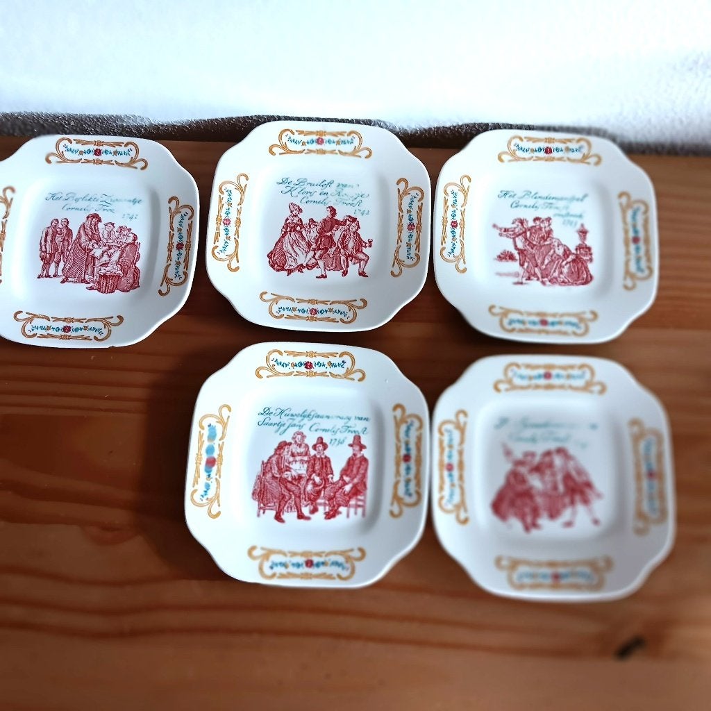 Gebakschoteltjes, Boch Frères La Louvière- Cornelis Troost, Antiek en Kunst, Antiek | Servies los, Ophalen of Verzenden