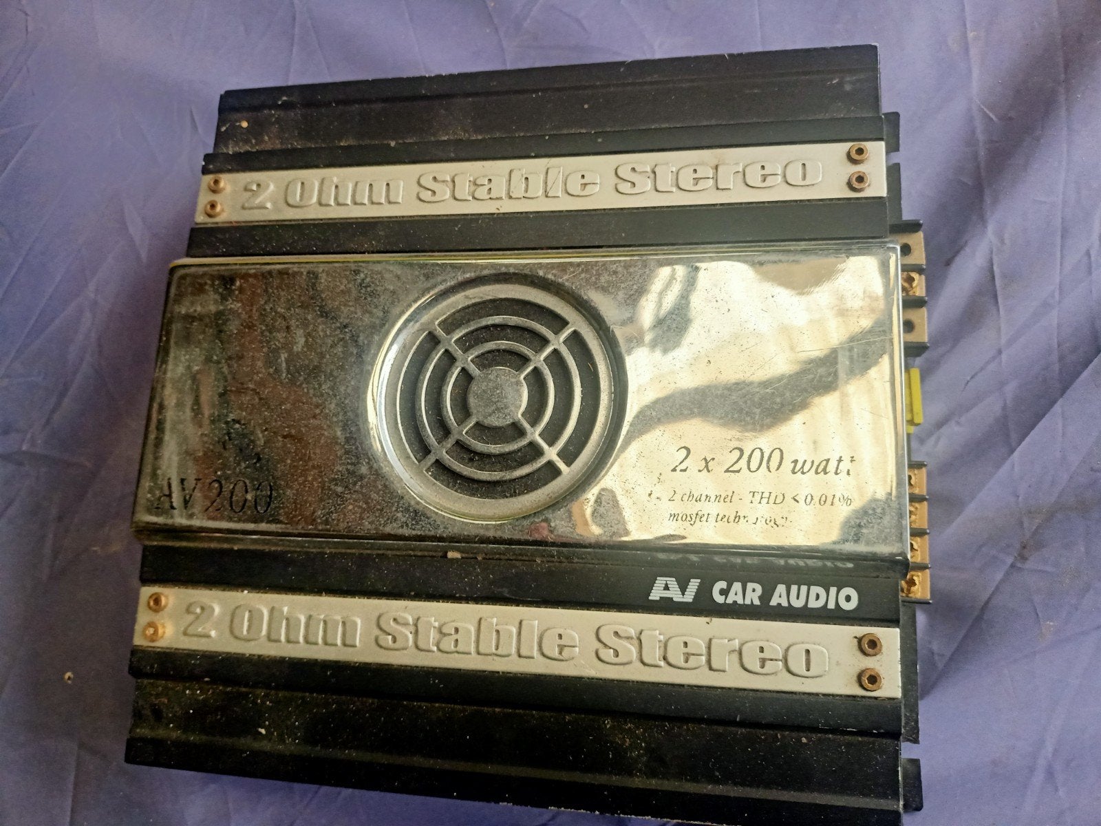 AJ Car Audio AV200 Versterker 2x200W, Auto diversen, Ophalen of Verzenden, Gebruikt