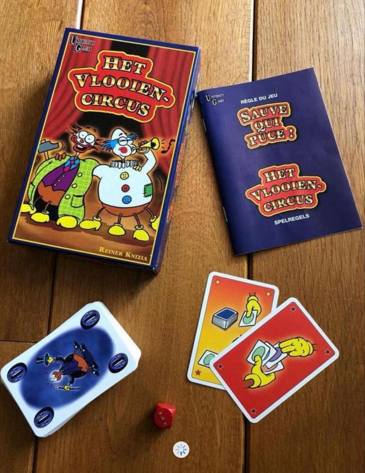 Het Vlooien Circus - Kaartspel van Reiner Knizia, Drie of vier spelers, Ophalen of Verzenden, Zo goed als nieuw