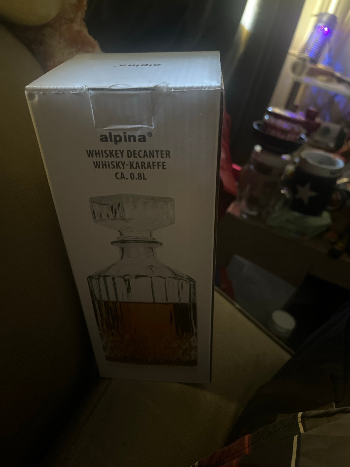 Alpina Whiskey Karaf - 0.8L Glazen Decanter, Nieuw, Ophalen of Verzenden, Overige merken, Glas