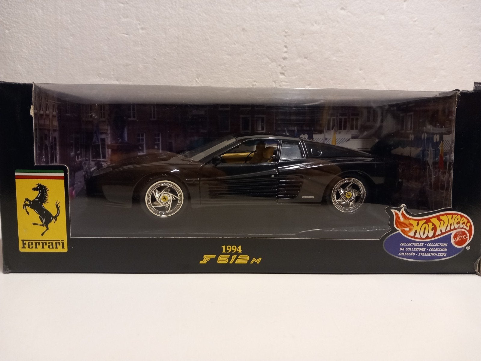 Ferrari 512 M zwart 1994 Hot Wheels metal 1:18 KRD, Ophalen of Verzenden, Zo goed als nieuw, Auto, Hot Wheels