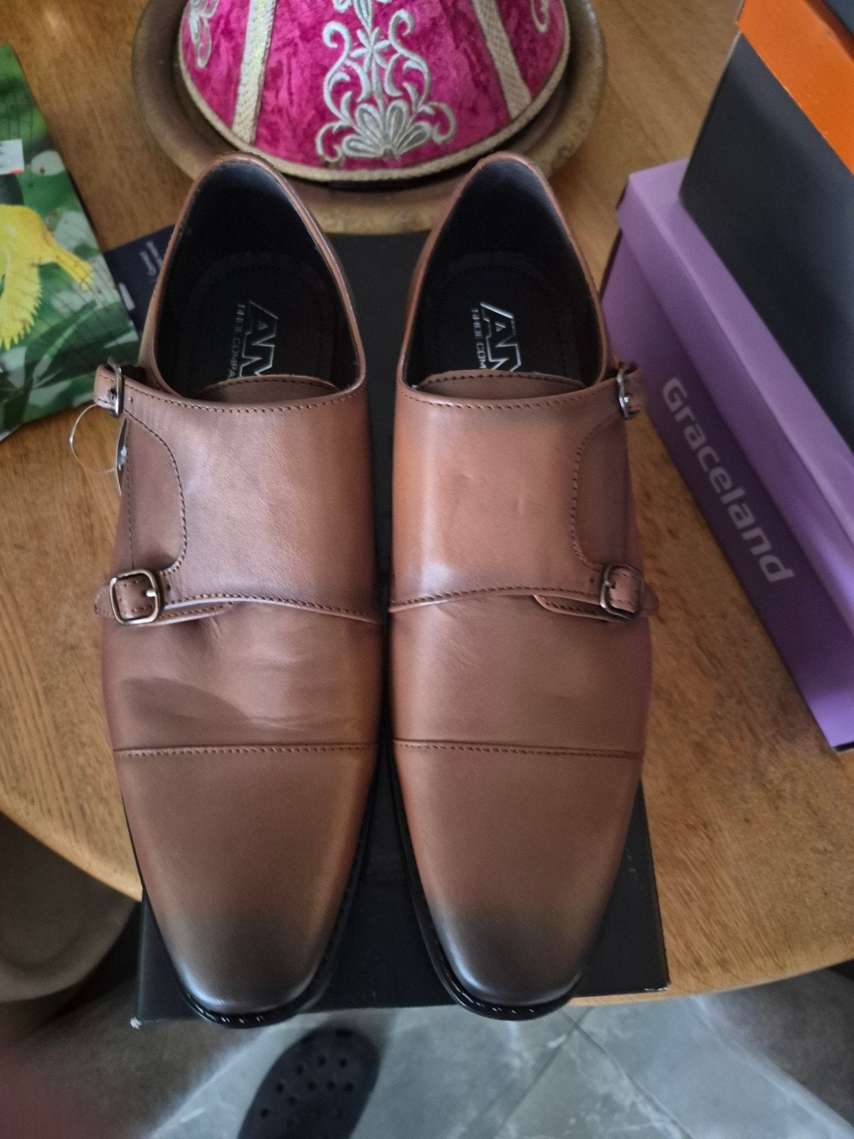 Nieuwe bruine gespschoenen - maat 44, Kleding | Heren, AM Shoe Company, Bruin, Nieuw, Ophalen of Verzenden