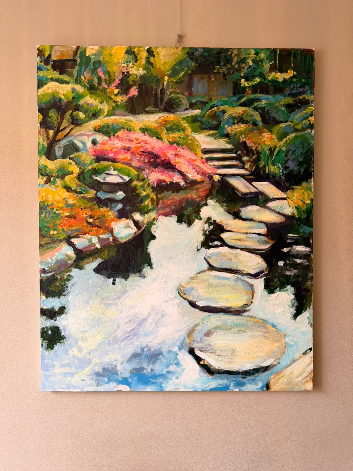 Groot Schilderij op canvas - Japanese garden, Ophalen of Verzenden