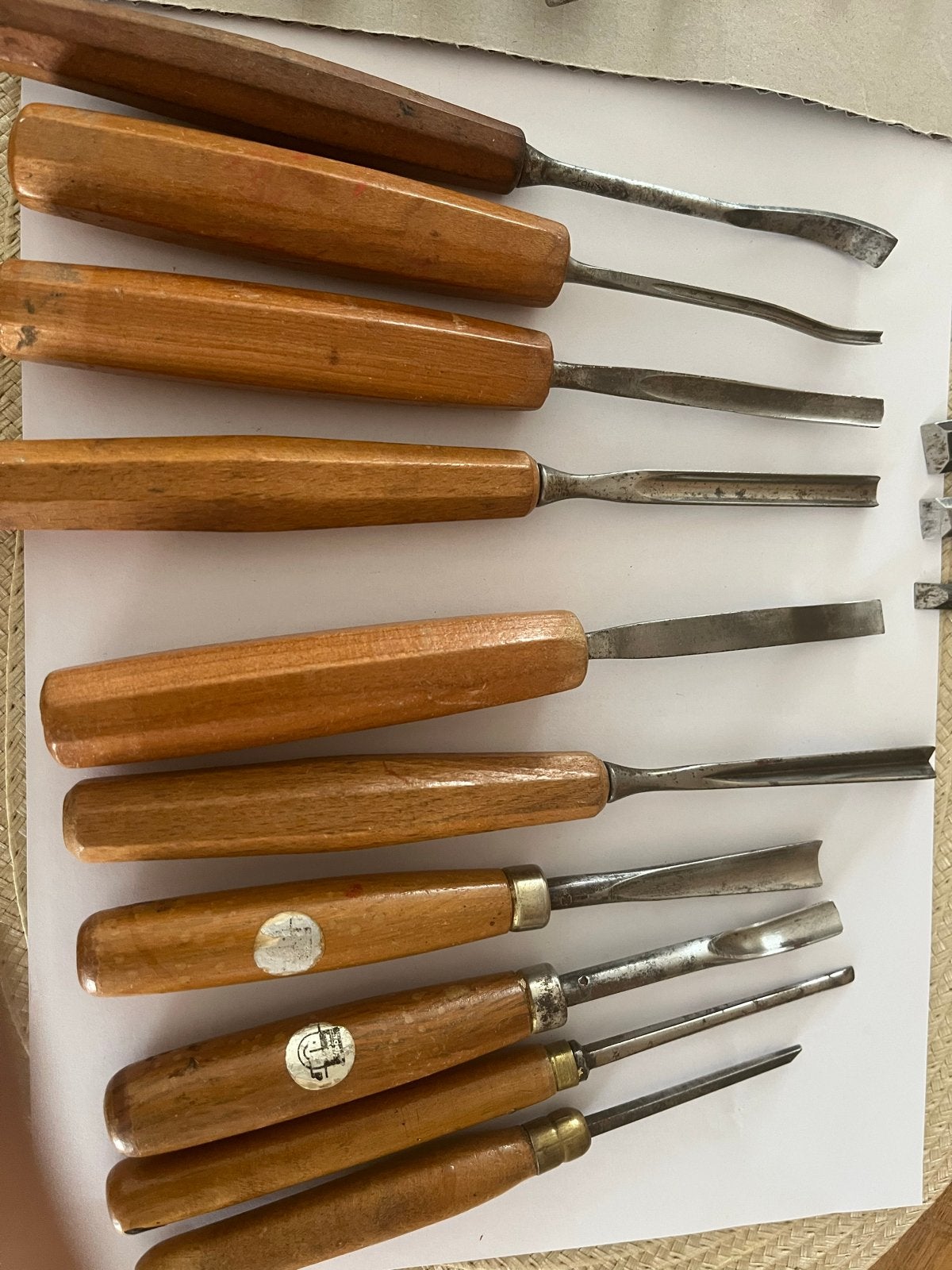 Houtsnijbeitels set van 10 stuks - Henry Taylor & Muller, Ophalen of Verzenden, Gebruikt, Beitel, Overige merken