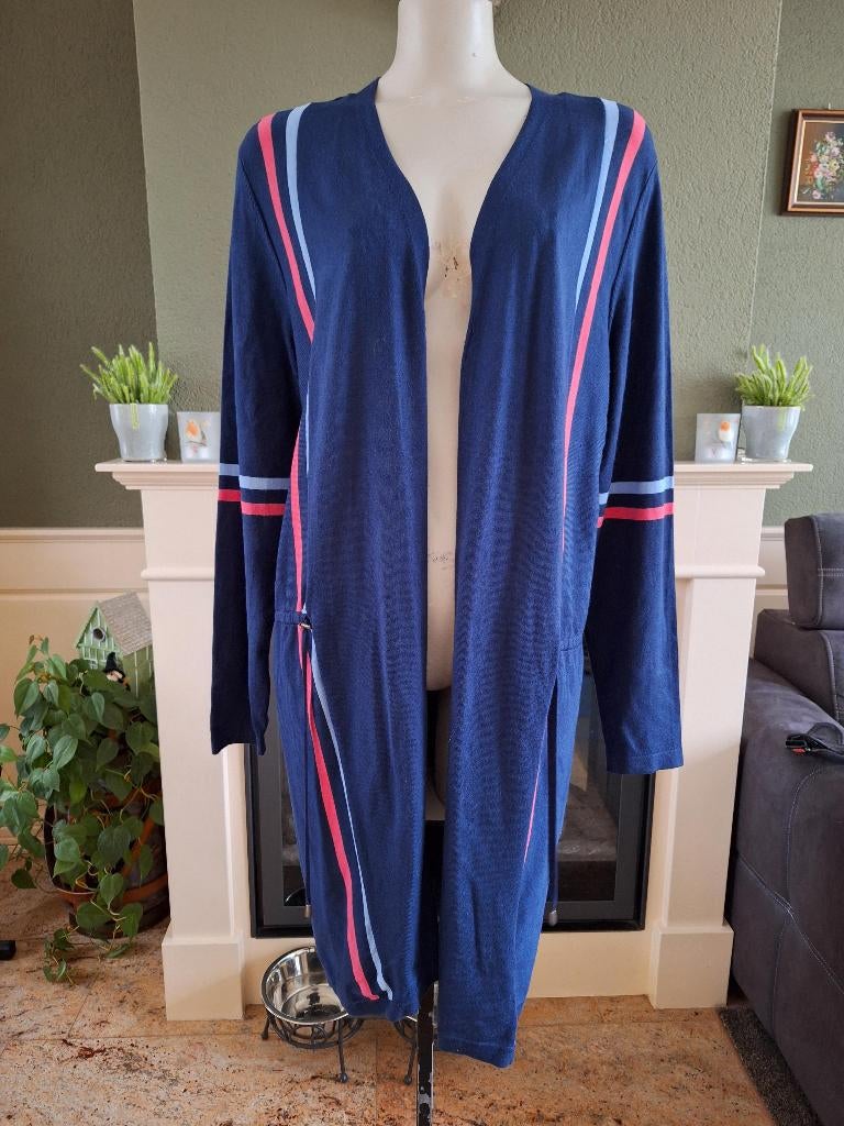 Expresso blauw lange cardigan vest L 42 44 zeer mooi, Maat 42/44 (L), Zo goed als nieuw, Verzenden, Expresso
