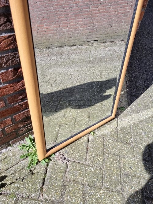 Spiegel in beukenhouten lijst geslepen glas, Ophalen of Verzenden, 'T Olde Gre-j, Info@toldegrej.nl, Endepoelstraat 20f Didam
