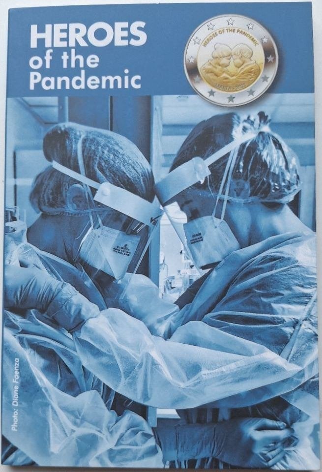 Malta coincard in Blister 2021 - Helden van de Pandemie - BU, Postzegels en Munten, Munten | Europa | Euromunten, Verzenden, Malta