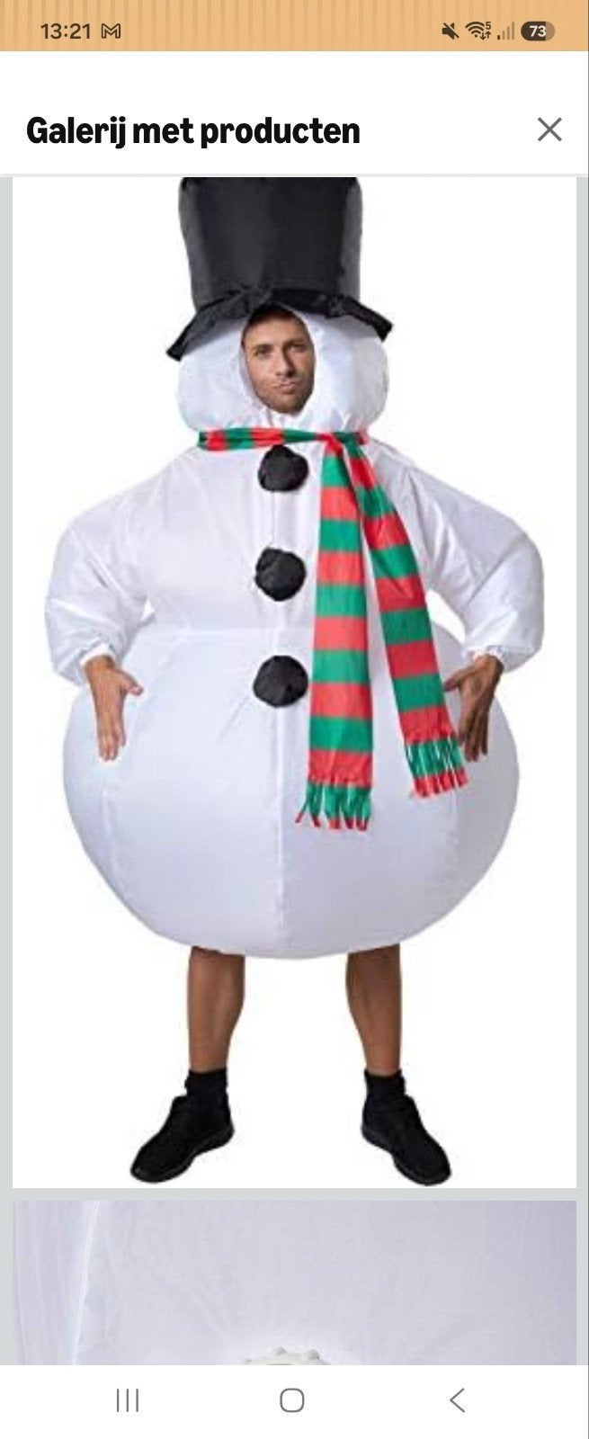 Opblaasbaar Sneeuwpop Kostuum, Ophalen, Dressforfun, Kerstmis of Sinterklaas, Nieuw