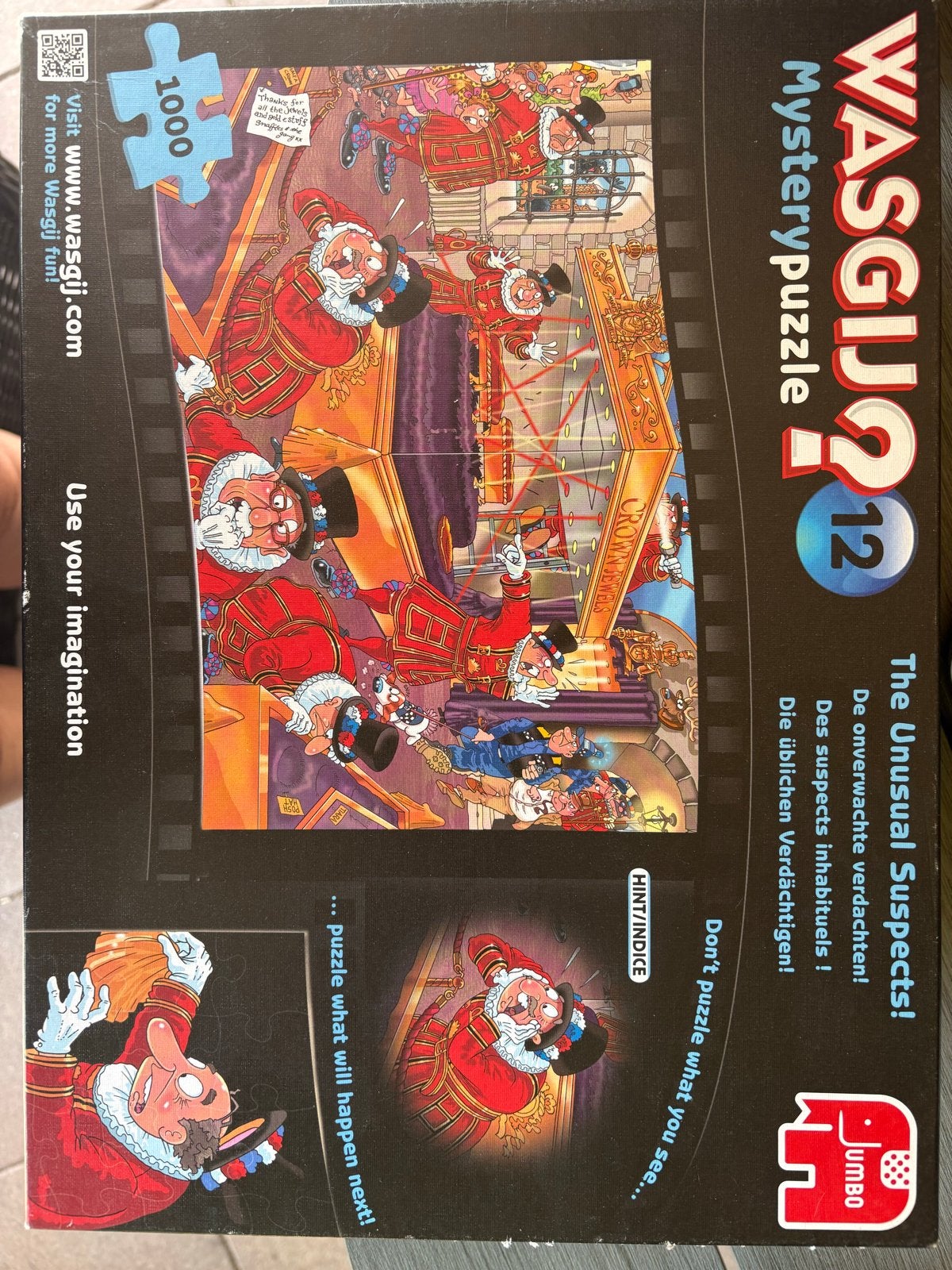 WASGIJ? Mysterypuzzel 12: The Unusual Suspects! 1000 stukjes, Hobby en Vrije tijd, Denksport en Puzzels, Ophalen, 500 t/m 1500 stukjes