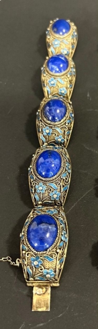 Chinees Chinese   Zilveren cloisonne armband, Verzenden, Zilver