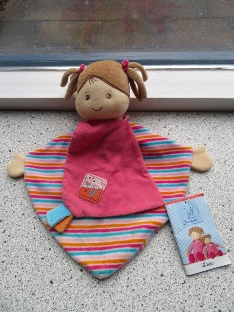 Knuffeldoek meisje Laura merk Sterntaler vrolijk gestreept, Overige typen, Nieuw, Ophalen of Verzenden, Wasbaar